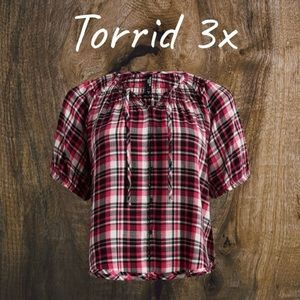 NWOT Torrid Pink Plaid Sleep Top 3x
